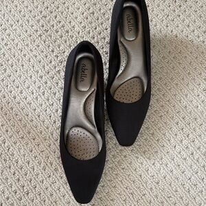 Abella Black Pointed Toe Slip-On Heels